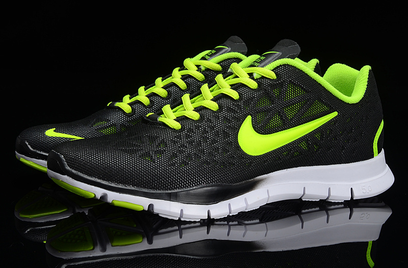 Hot Nike Free5.0 Men Shoes Black/Greenyellow
